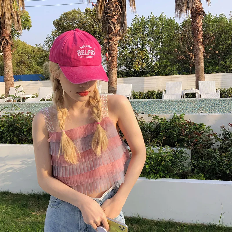

Summer Thin Shade Baseball Cap 2023 Summer Ins Korean Version Curved Brim Niche Japanese Retro Washed Denim Women's Hats