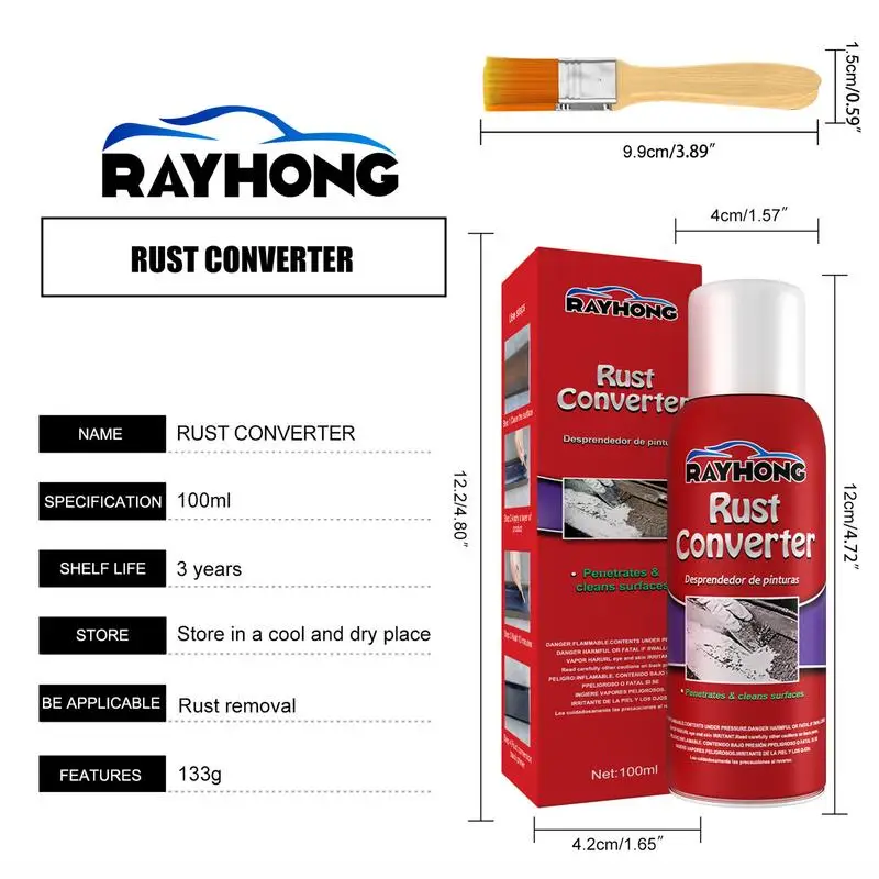 Car Chassis Derusting Gel Metallic Paint 100ML Water Based Metal Rust Remover Universal Rust Converter Gel With Brush paint rust remover metal rust remover rust remover converter