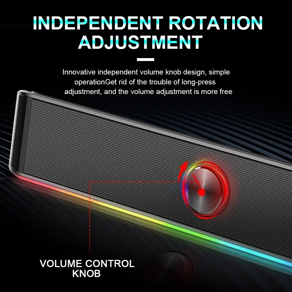 Computer Speakers REDRAGON GS560 Adiemus Aux 3.5mm Stereo Surround Music Smart RGB Speakers Column Sound Bar for Computer PC Notebook Loudspeakers