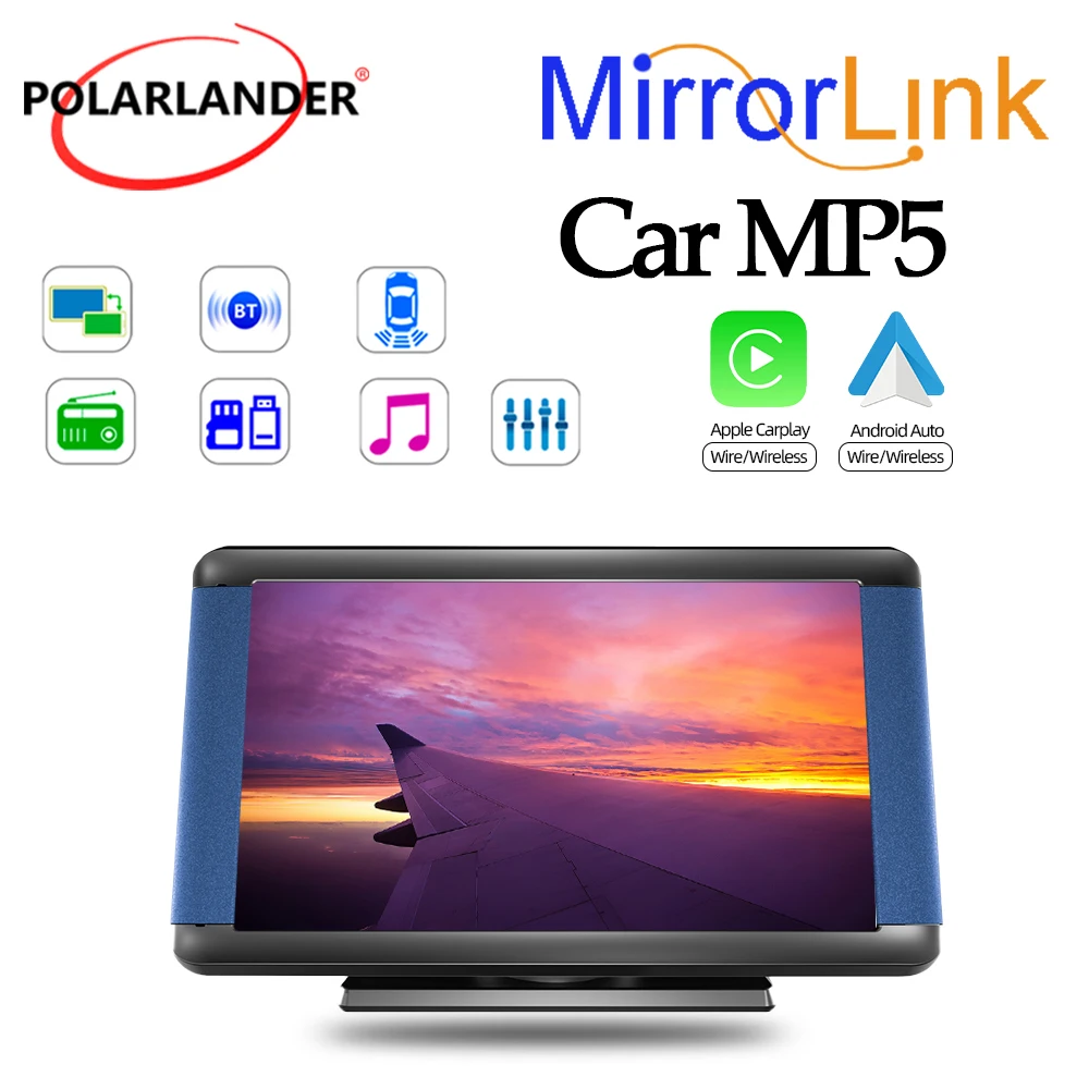 무선 애플 카플레이 안드로이드 오토 블루투스 FM USB B300C 기능을 갖춘 휴대용 7인치 차량용 MP5 플레이어