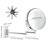 9" Wall Mounted Makeup Mirror,1X/10X Magnification Double Sided Vanity Mirror 360 Rotating Extendable 5