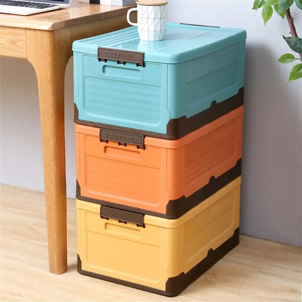 

1 PCS Folding Storage Box Multifunction Foldable Organizer Container Plastic Sundries Storages Supplies Organizer Box with Lid