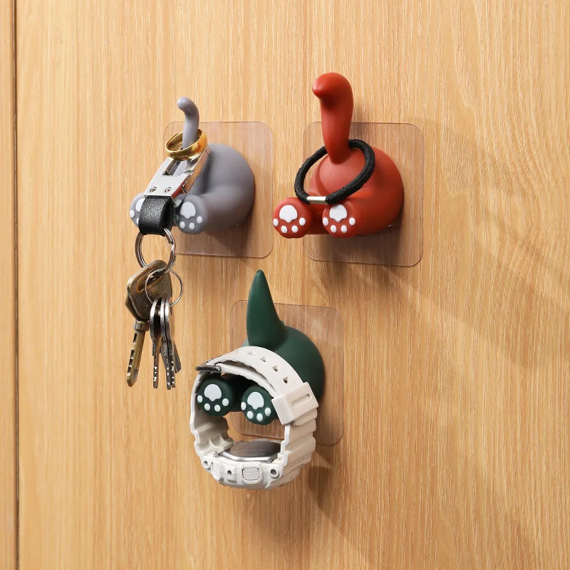 

Cartoon animal tail hook Cute children's toothbrush holder No need to punch entrance hole Toothbrush holder behind bathroom door
