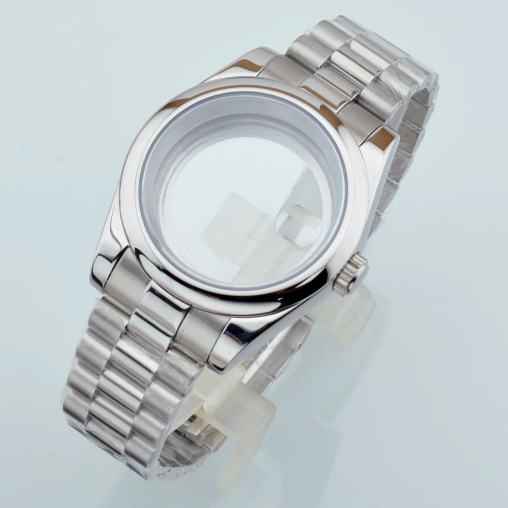 36mm/39mm Uhrengehäuse Geriffelte Lünette Saphirglas Für NH35 8215 286648553403