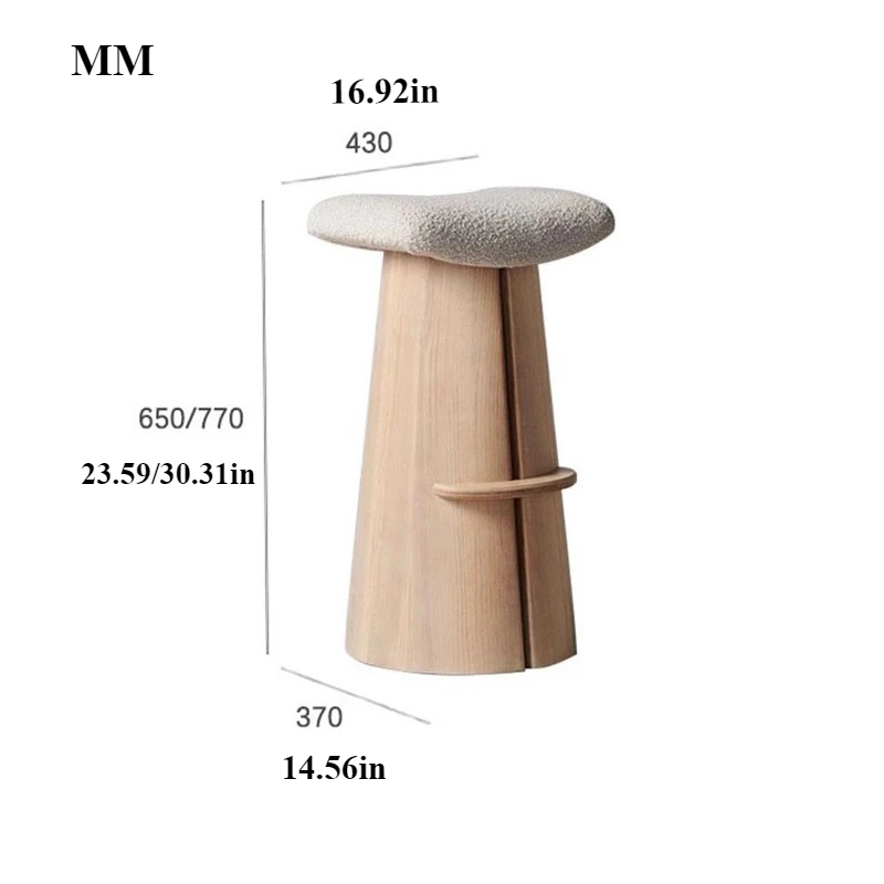 Nordic Luxury Solid Wood Bar Chair Creative Design Kitchen Counter Home Bar Stools Modern Taburetes Altos De Cocina Furniture