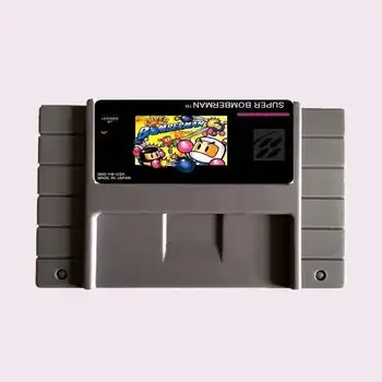 Scheda di gioco Big Grey Super Bomberman NTSC a 16 bit di alta qualità per giocatore di gioco versione USA