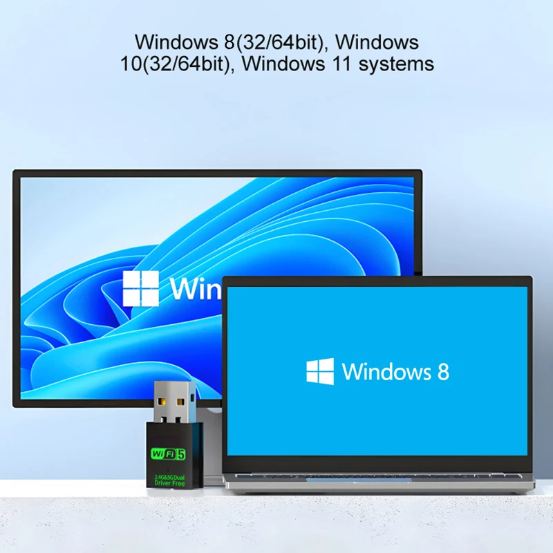 600Mbps USB WiFi5 블루투스 4.2 어댑터 듀얼 밴드 2.4G 5GHz USB Wi-Fi 5 네트워크 무선 Wlan 수신기 동글 드라이버 무료