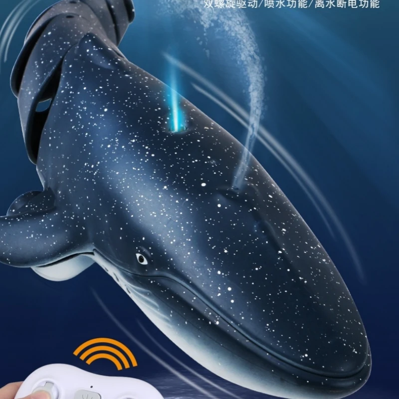 Remote Control Water Spraying Electric Shark Biomimetic Whale Swimming Toy Rc Simulation Whale Model Rechargeable Children's Toy 2