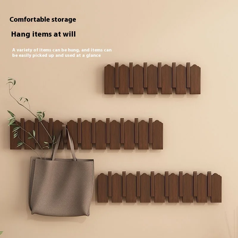 Piano key hanging clothes rack, wall mounted entrance hook, solid wood clothes rack for entrance door, wall foyer 4