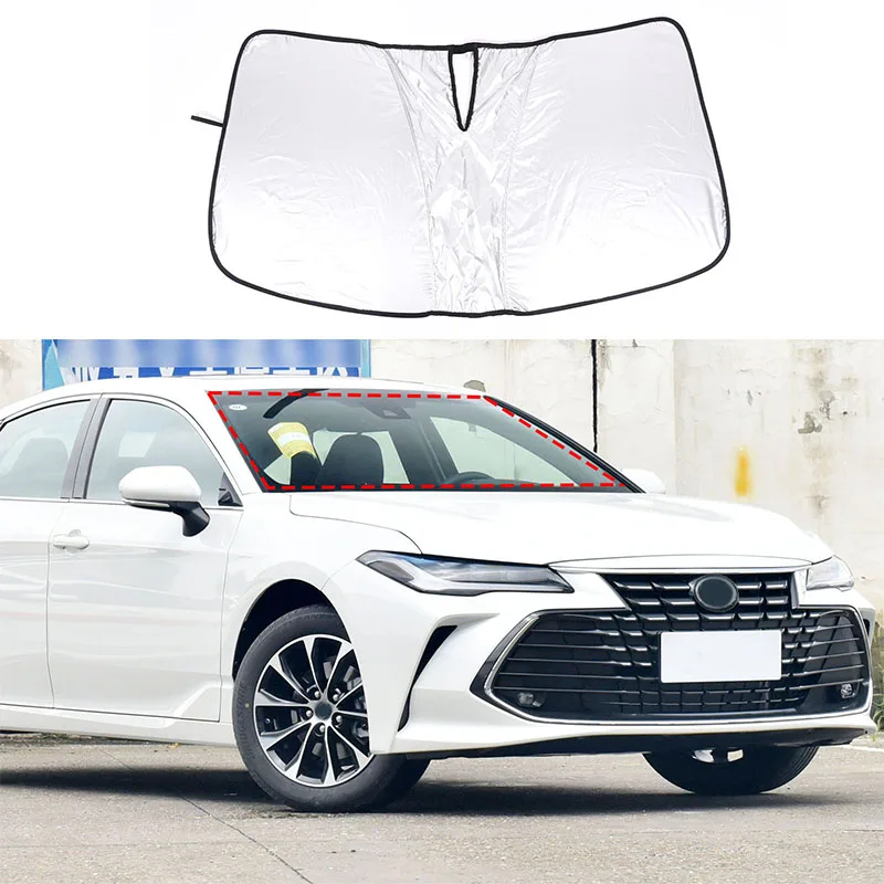 

cheya Silver Tape Car Front Windshield Sun Protection Parasol for Toyota Avalon 2023 Interior Accessories 1 Pcs