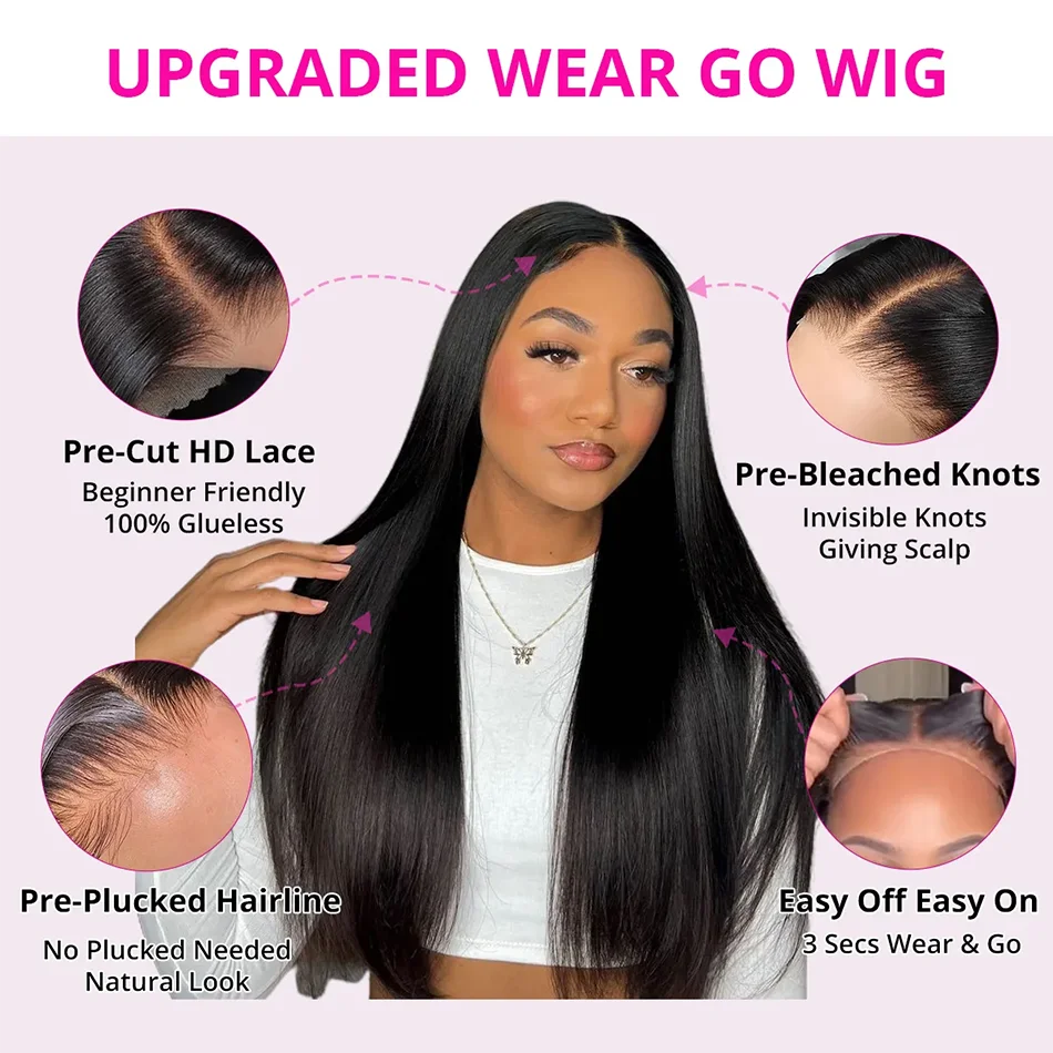 Tuneful 13x6 Lace Frontal Human Hair Wigs Straight 30 Inch Pre Plucked HD Lace Front Human Hair Wigs Glueless Wigs Ready To Wear 4
