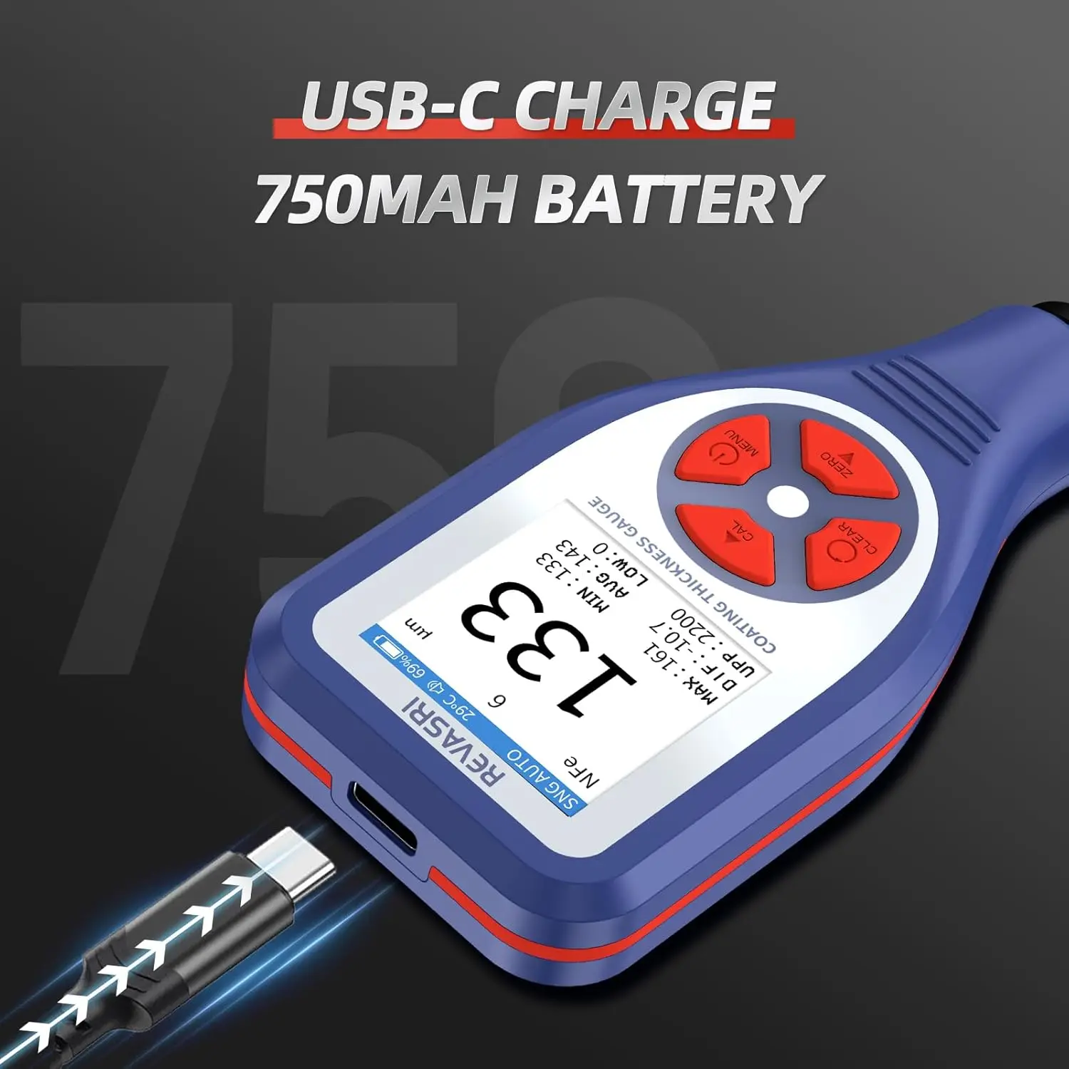 Paint Mil Thickness Meter Gauge for Fe/NFe Car Coating Thickness Measurement in