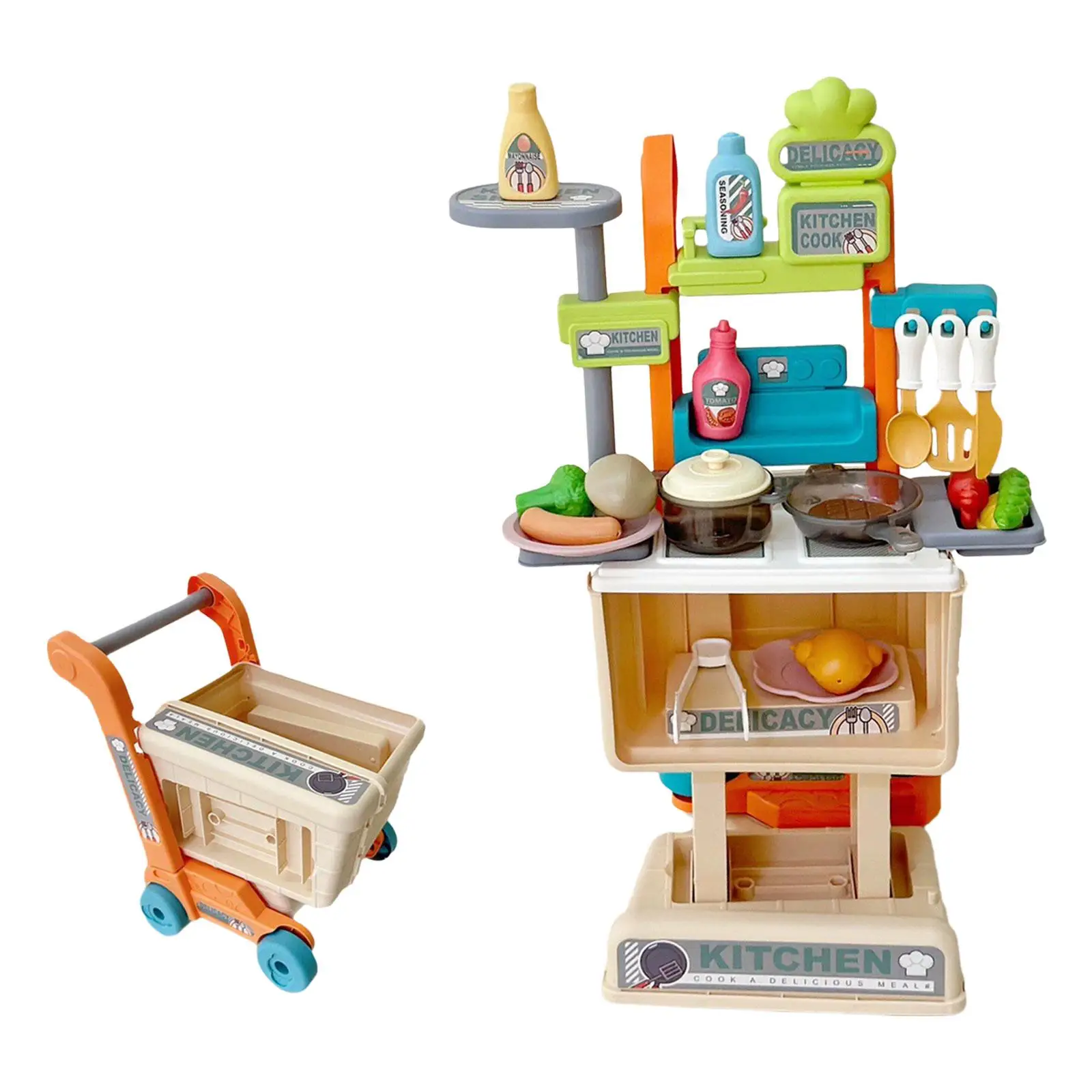 Kids Playset Funny Children Simulation Kitchen Accessories Pretend Play Kitchen for Birthday Gift Party Favors Indoor Activities