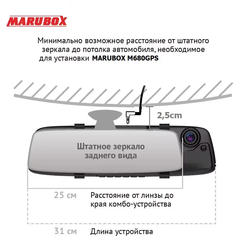 Marubox M680GPS Car DVR Mirror with GPS Video Recorder Full HD 1080P WiFi Update Russian Voice Dash Cam Rear View Mirror DVR