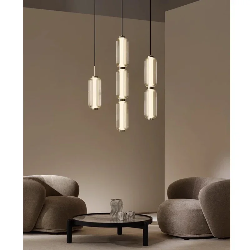 American Light Luxury Hotel Living Room Chandelier High-grade LED Nordic Restaurant Staircase Combination Small Pendant Lights
