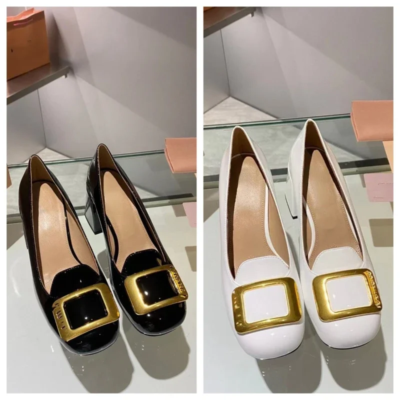 

2023 New Lacquer Leather French Women's High Heels Single Shoe