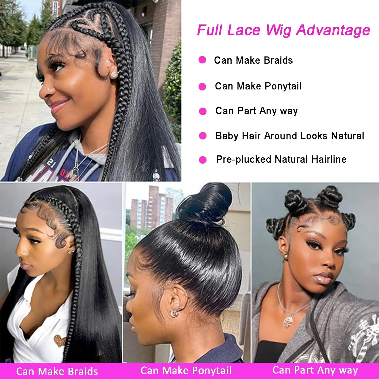 Full Lace Human Hair Wigs For Black Women Straight HD Transparent Lace Wig Pre Plucked Brazilian Remy Hair HMBP 100% Human