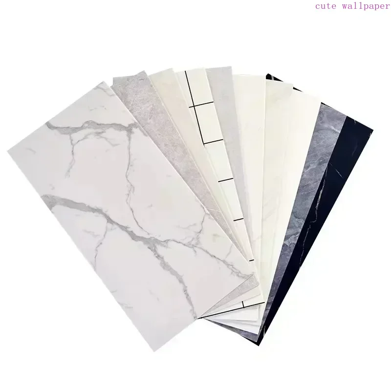 Imitation Ceramic Tile Marble Panel Wall Sticker PVC Self-adhesive Waterproof Bathroom Floor Stickers Background Decorative