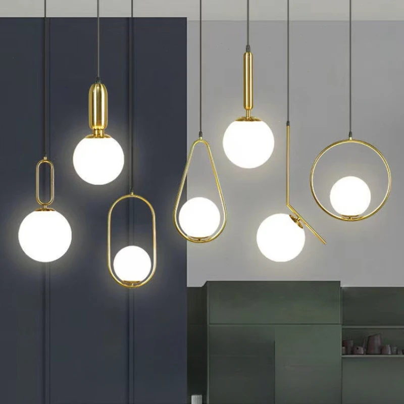

Современная люстра в скандинавском стиле, регулируемая стеклянная лампа с одним наконечником и длинной линией, прикроватная лампа для спальни, ресторана, бара