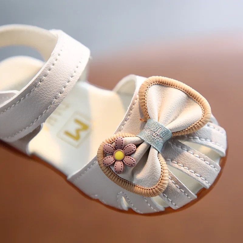 Summer Toddler Baby Sandals Girl Bowtie Princess Walking Shoes Soft Sole Anitslip First Walkers 0-3 Years baby sandals