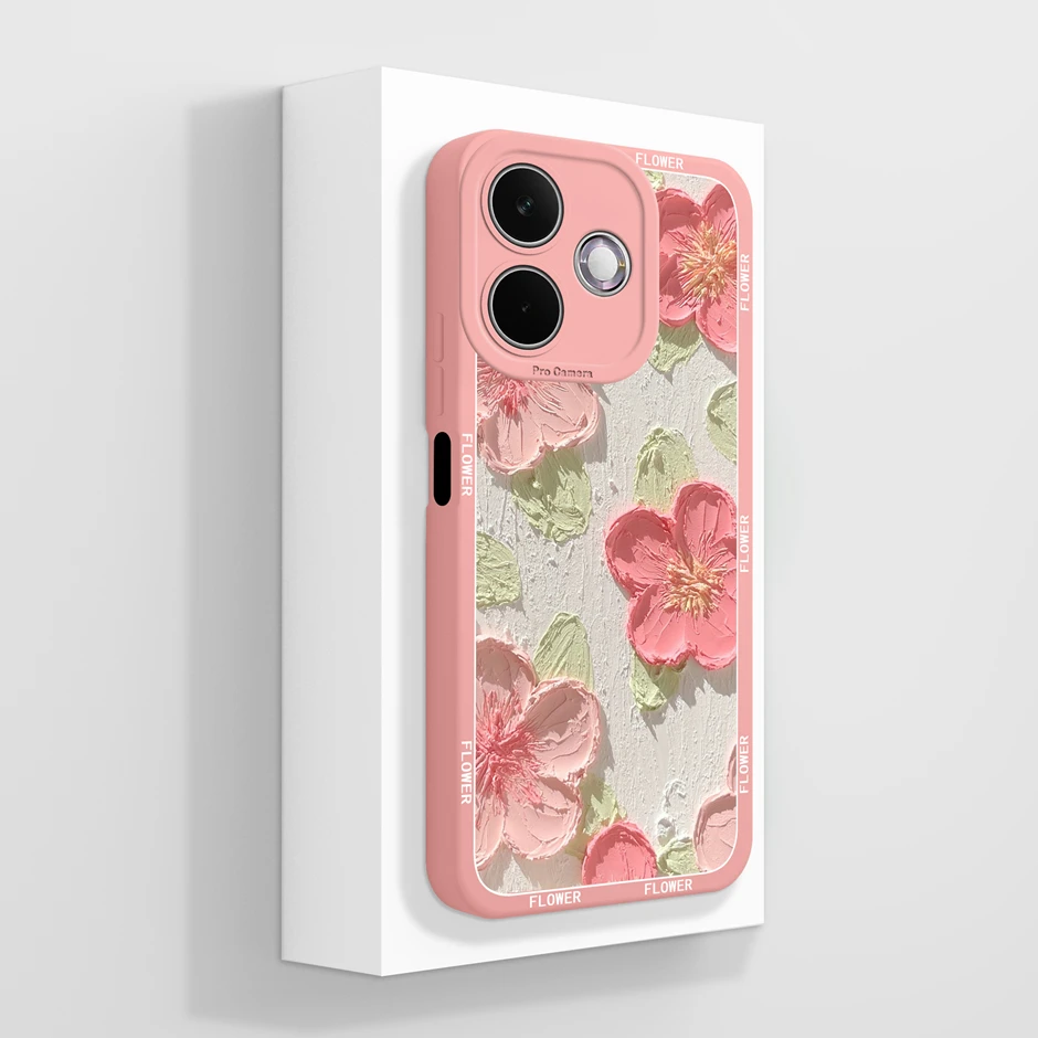 Artistic Oil Painting Flower Silicone Soft Protective Phone Case