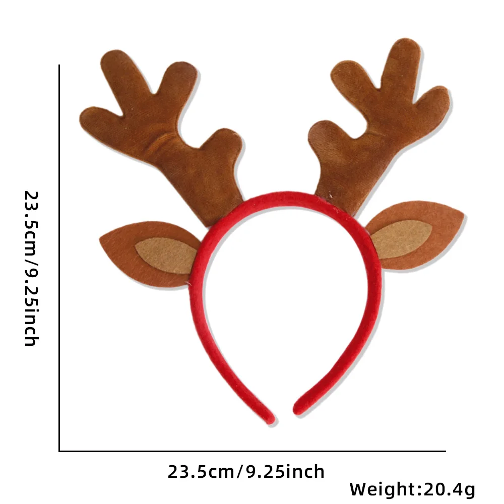 Christmas Headbands Xmas Santa Elk Antlers Headband Hair Hoop Women Girl Diadem Elf Ears Horns Noel Navidad Hair Accessory