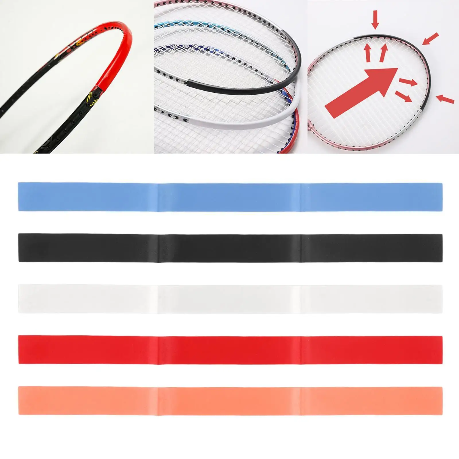 Tennis Badminton Squash Racquet Racket Head Protection Tape 25cm x 1.6cm
