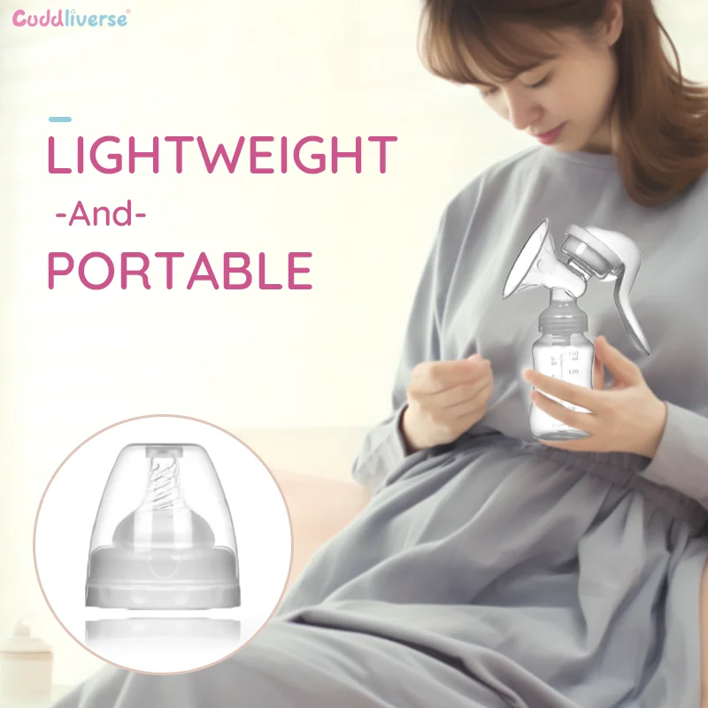 Breast Pump Manual Suction Milk Pump Feeding Breasts Pumps Milk Bottle Sucking Postpartum Supplies BPA Free 4