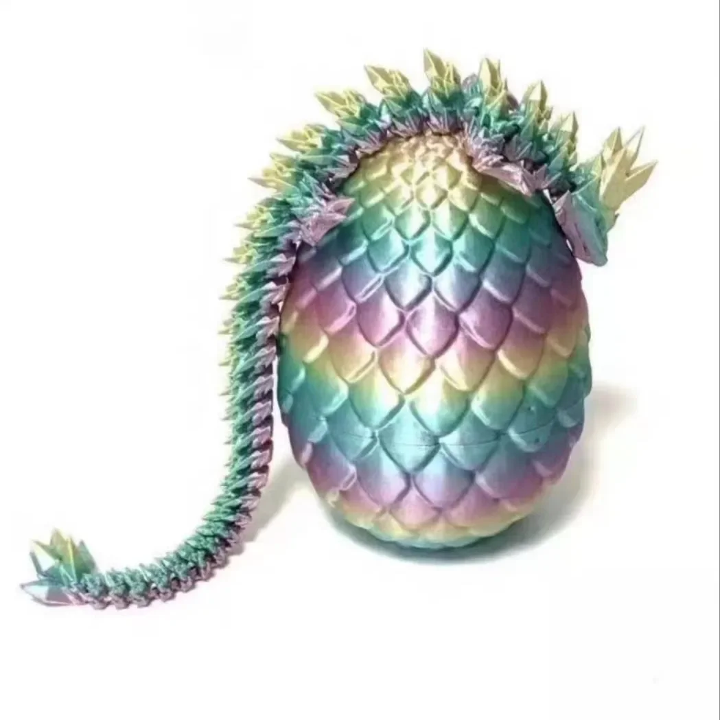 Creative Decompression Dragon Egg Chameleon Pendulum 3D Printed Toy Complete Set of Gifts Colorful Decoration