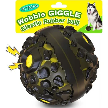 Dog Toy Ball  Interactive Fetch Dog Ball with Fun Squeaky Giggle Sound, Durable for Small Medium Large Dogs, Non-Toxic Elastic 1