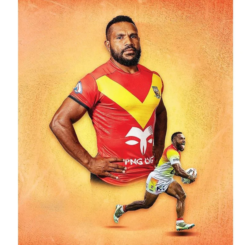 Orchids/Crusaders/Papua New Guinea PNG Kumuls player training T-shirt/Blues model HERITAGE premium jersey