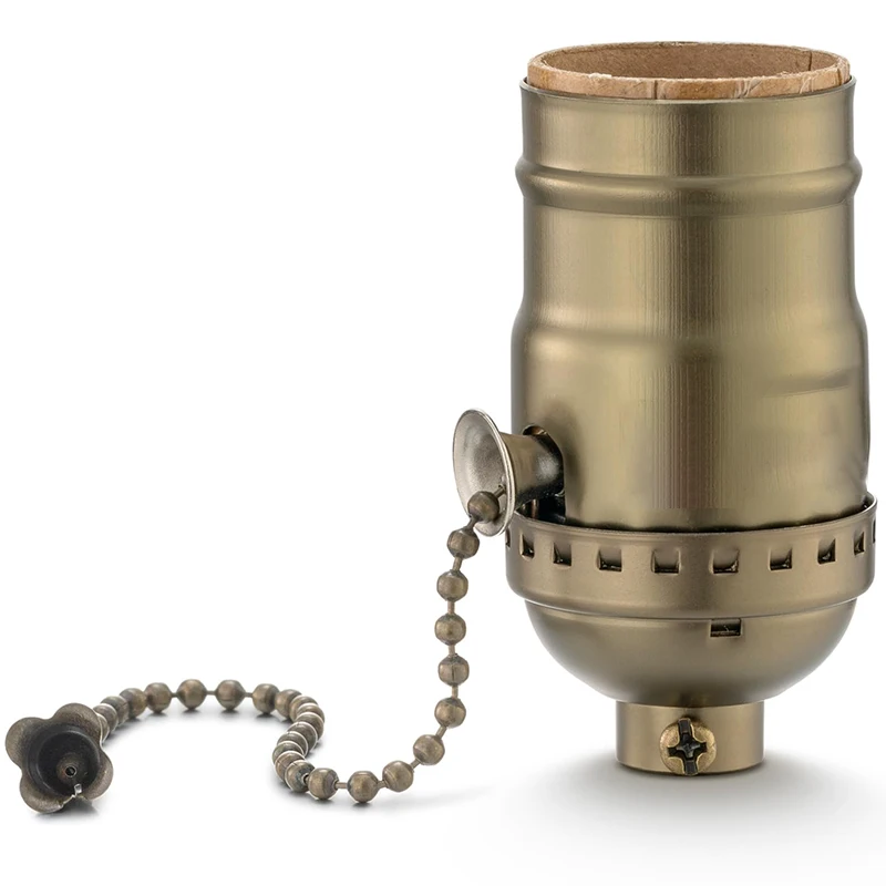 Retro Lamp Holder E26 E27 Metal Chain Industrial 110V 220V Small Bottle Pendant Aluminum Switch