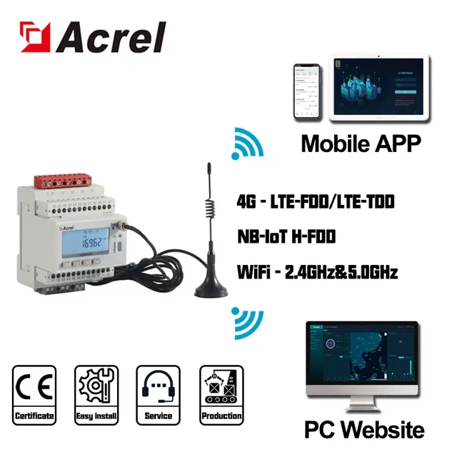 3 상 다기능 Lora LCD 디스플레이 디지털 전원 계량기