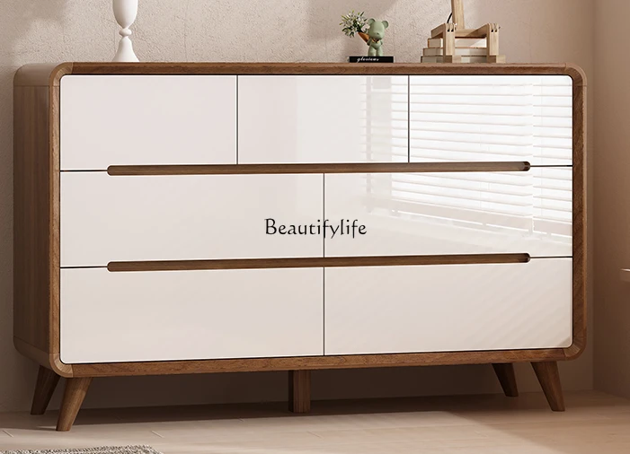 

New Chinese Style Drawer Chest of Drawers Burlywood Paint Home Storage Cabinet