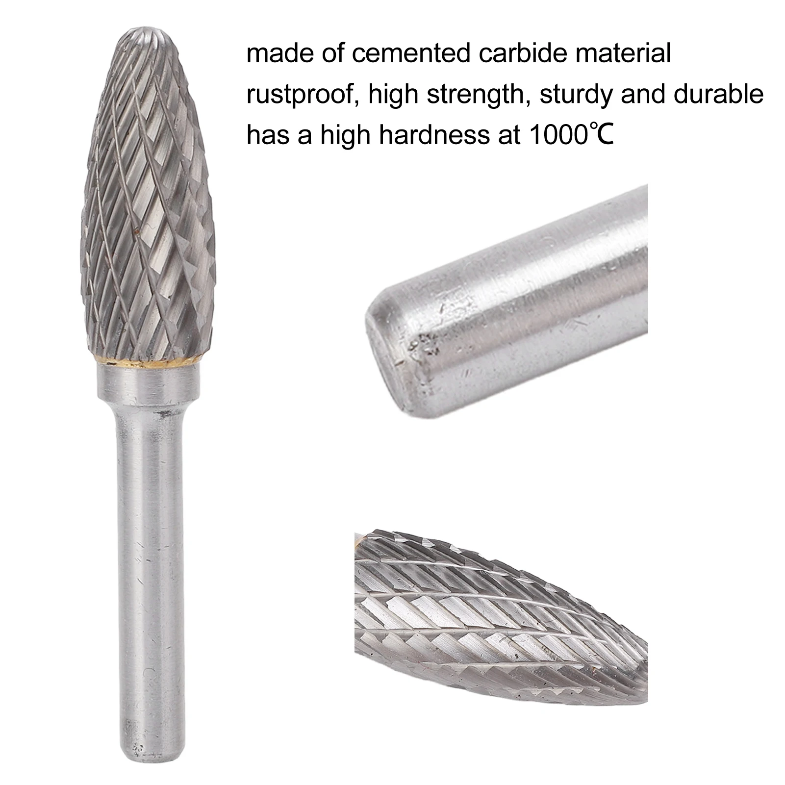 Carbide Rotary Burr Carbide Rotary File Double Cut Burr File Tree Shape Multipurpose for Aviation Automobile Ship