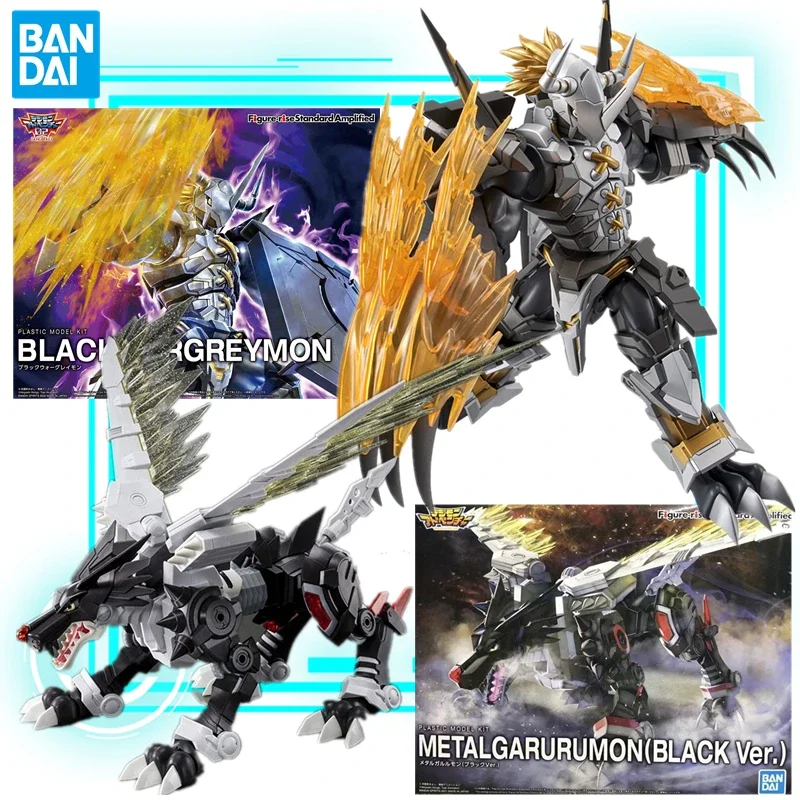 

Женская Оригинальная фигурка Bandai Rise Digimon Adventure, черная металлическая фигурка Garurumon War, серая версия, аниме фигурка, модель, экшн-игрушки