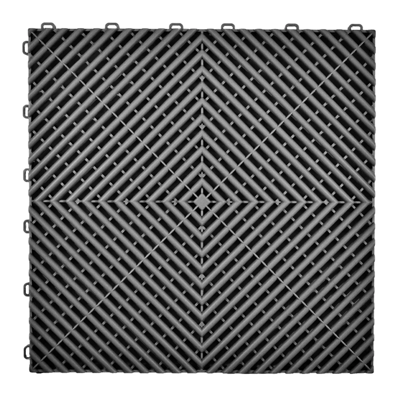 Interlocking Water Diamond Floor Mats - Durable Plastic for Garages and Car Washes