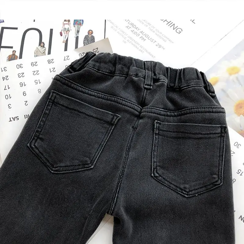 Children's Autumn Winter New Fashionable High Waisted Solid Color Leggings Casual Versatile Cute Kids Children's Clothing Pants