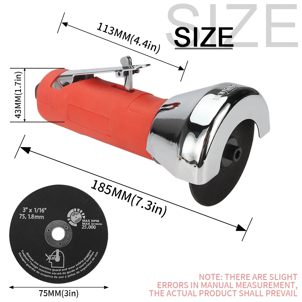 3 Inch Pneumatic Angle Grinder Wheel Air Grinder Tool for Metal Wood Cutting Pneumatic Tool Polishing Machine