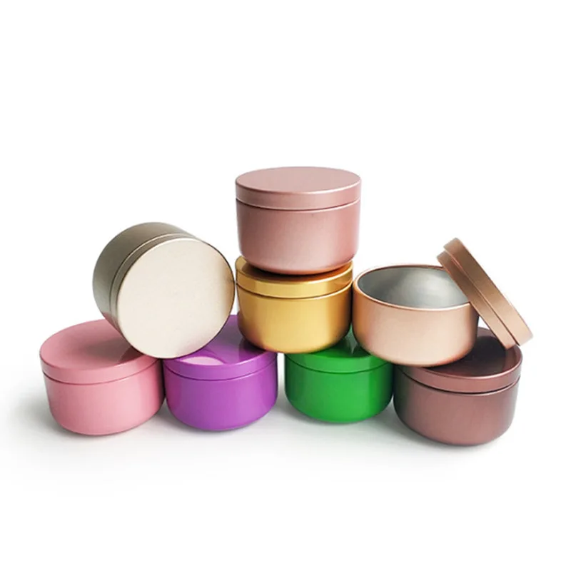 Aluminum Candle Tin 50ml Round Candle Containers Cosmetic Jars Oil Cream Pot Empty Aromatherapy Sealed Metal Can Travel candle containers