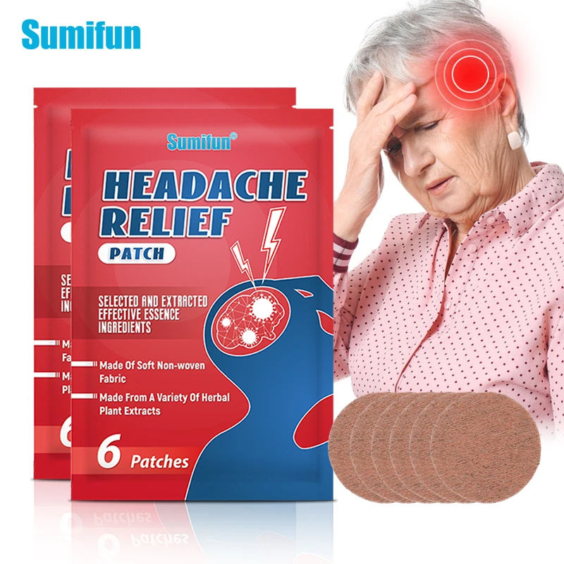 12/24pcs Sumifun Relieve Headache Patch Treat Migraine Sickness Dizziness Anti Headache Plaster Help Sleeping Relax Head Sticker pain relief patch