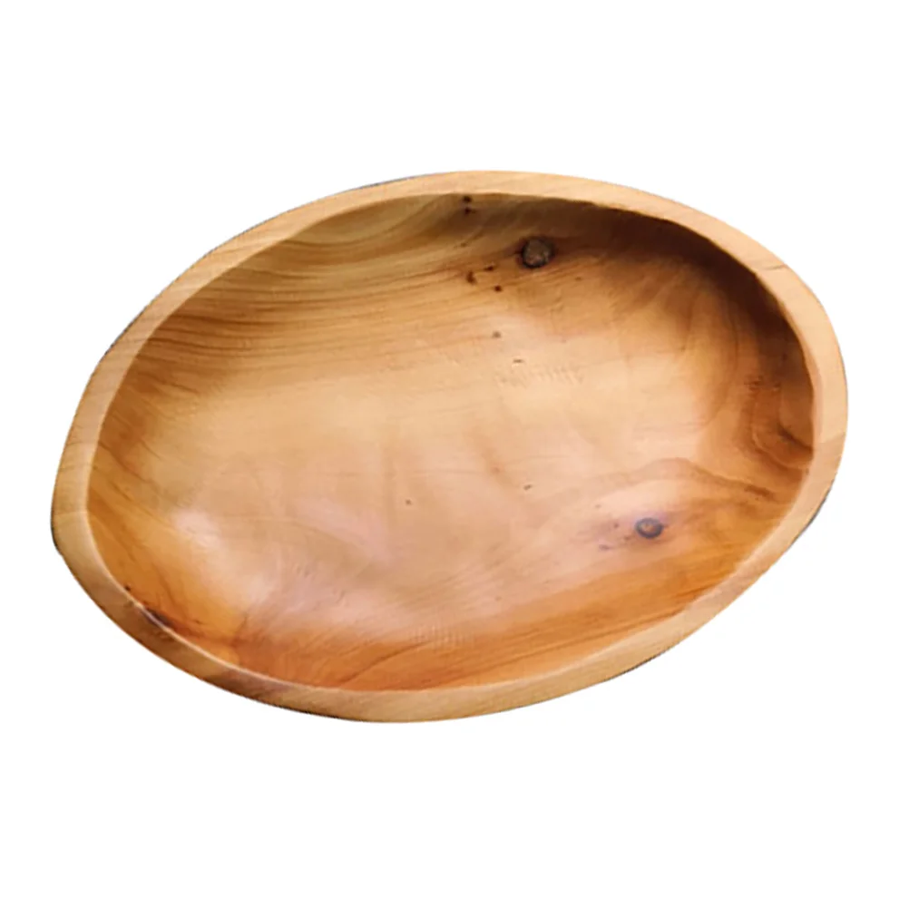 Solid Wood Fruit Tray Oval Wooden Plate Decorative Tray Food Serving Kitchen Dining Bar Serving Plates