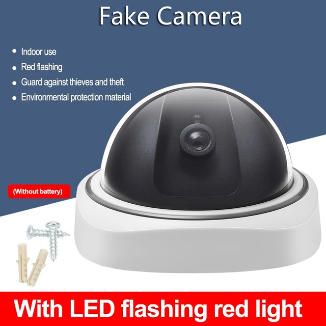 Caméra de Surveillance intelligente factice intérieure/extérieure, dôme domestique, fausse caméra de sécurité CCTV étanche avec lumières LED rouges clignotantes 1