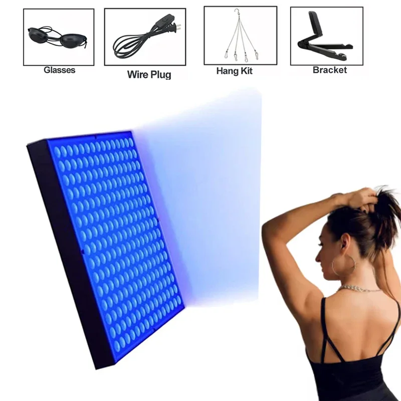 45W Tanning Lamp Solarium with 225PCS Blue Light Adjustable Stand&Foldable Face Tanner Skin UV Tanning Light for Face&Body