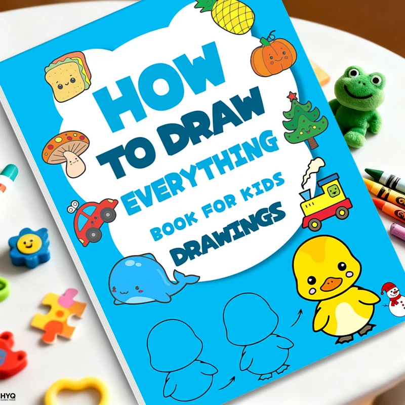 Libro didattico sull'arte per bambini - Come disegnare tutto con semplici passaggi, stimolare la creatività e le abilità di disegno