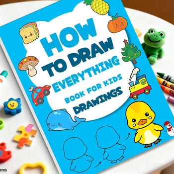 Libro didattico sull'arte per bambini - Come disegnare tutto con semplici passaggi, stimolare la creatività e le abilità di disegno