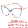 Trend Optical Reading Glasses Blue Light Filter Fashion Transparent Cat Eye Glasses Frame TR90 Women's Prescription Eyeglasses + 1