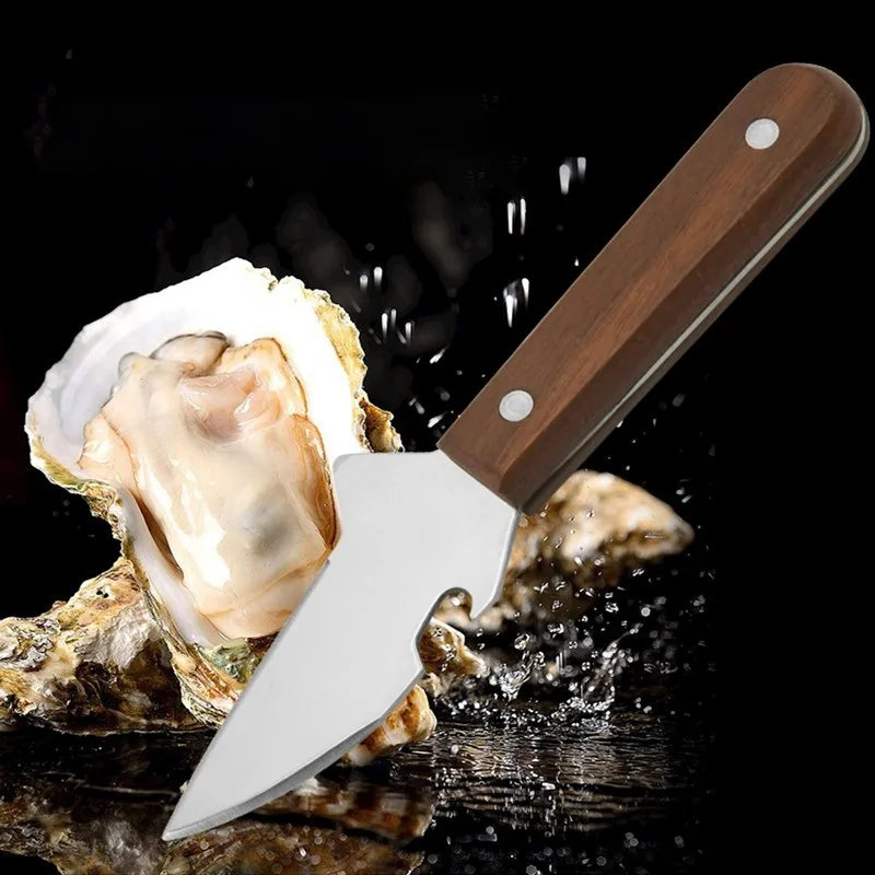

Многофункциональный Нож для устриц, моллюск из ракушек морепродуктов, зубчатый нож с деревянной ручкой, резак для резки, инструменты для морепродуктов, новинка 2023