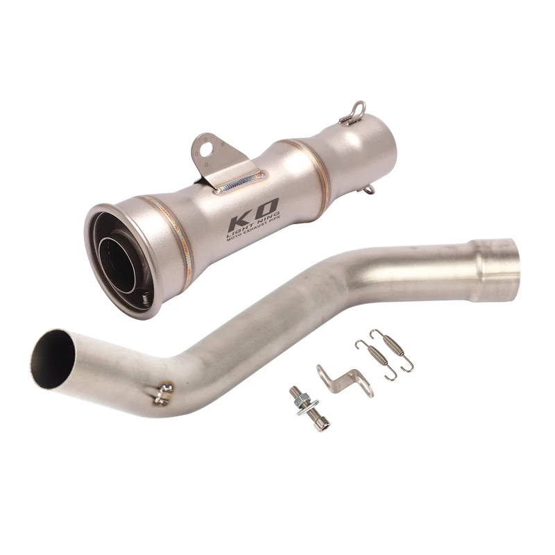 

Slip On For Kawasaki Ninja ZX6R ZX636 2009-2015 Delet Catalyst 51mm Motorcycle Exhaust Connect Middle Link Pipe 240mm Muffler