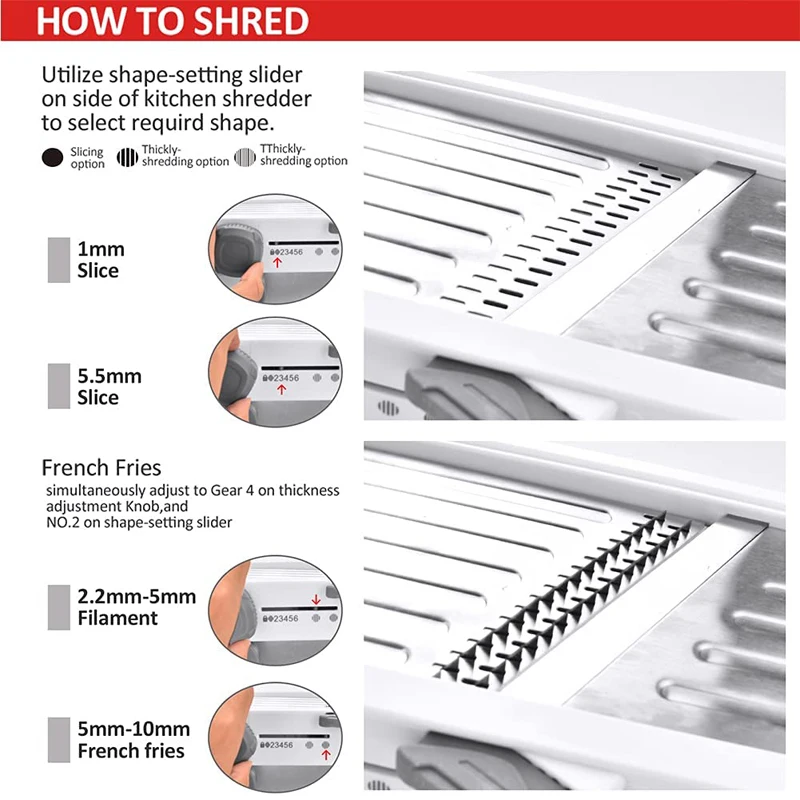 LMETJMA Ultra Sharp Mandoline Slicer Upgraded Vegetable Slicer Kitchen Adjustable Thickness Food Cutter Dicer KC0450 vegetable slicer vegetable cutter food slicer